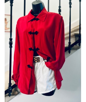 Blouse/tunique en soie rouge offre 