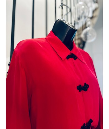 Blouse/tunique en soie rouge offre 