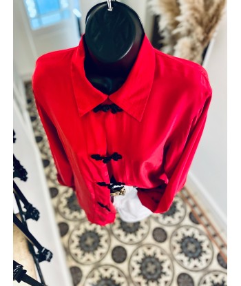 Blouse/tunique en soie rouge offre 