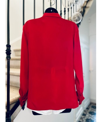 Blouse/tunique en soie rouge offre 