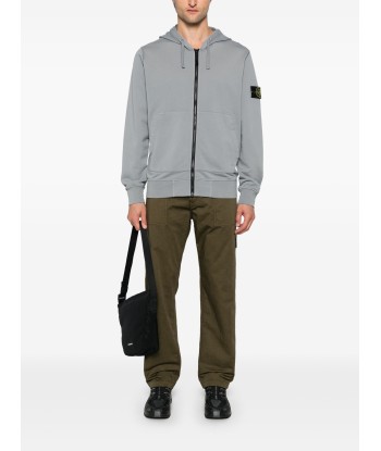 STONE ISLAND - Hoodie zippé gris livraison gratuite