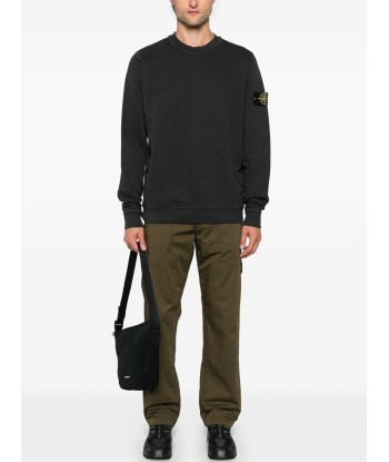 STONE ISLAND - Crewneck à poche gris anthracite solde