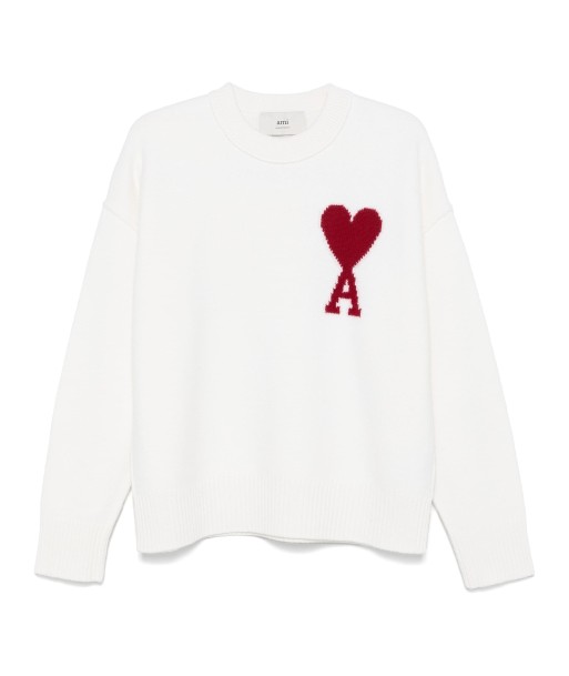 AMI PARIS - Pull en laine coeur rouge Découvrez la collection