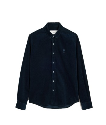 AMI PARIS - Chemise Oxford Bleu Marine france