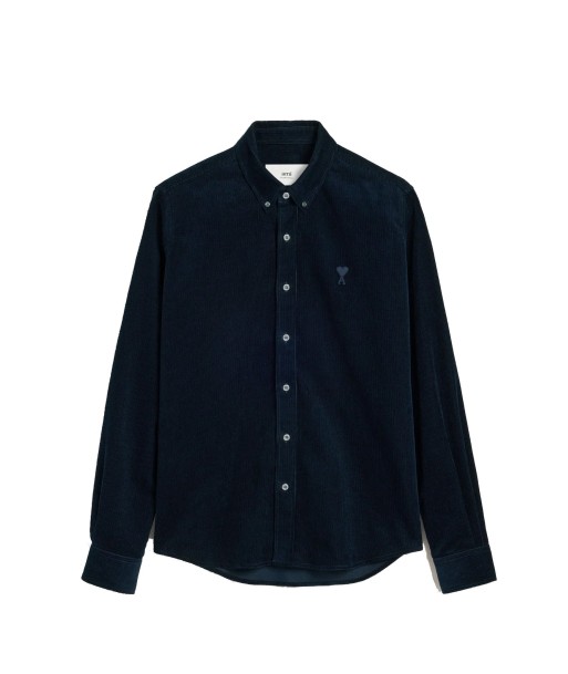 AMI PARIS - Chemise Oxford Bleu Marine france