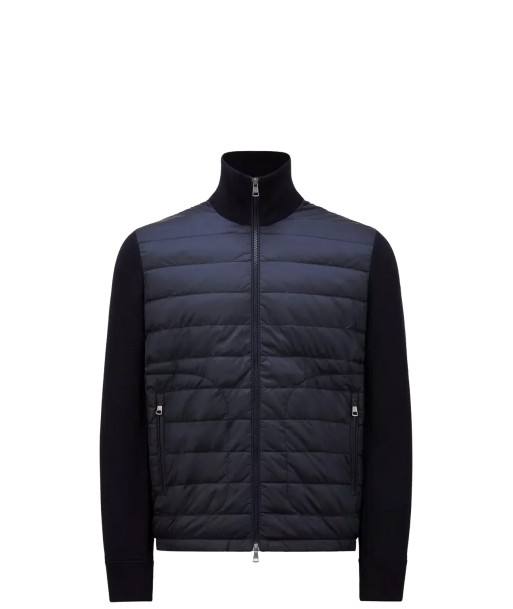 MONCLER - Cardigan zippé bleu marine pas cher 