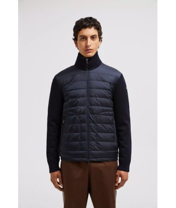 MONCLER - Cardigan zippé bleu marine pas cher 