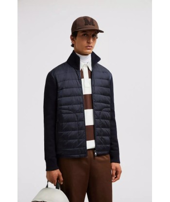 MONCLER - Cardigan zippé bleu marine pas cher 