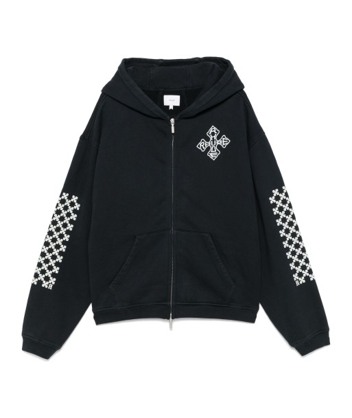 RHUDE - hoodie zippé Cross logo l'évolution des habitudes 