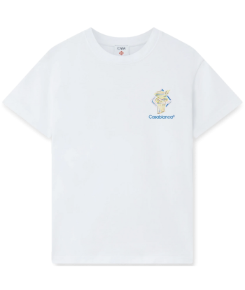 CASABLANCA - T-SHIRT DIAMOND COLUMN BLANC en linge