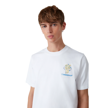 CASABLANCA - T-SHIRT DIAMOND COLUMN BLANC en linge