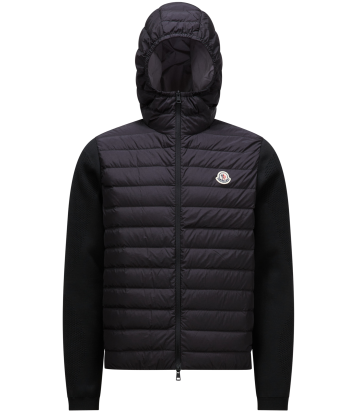 MONCLER - Cardigan bi-Matière à capuche sur le site 