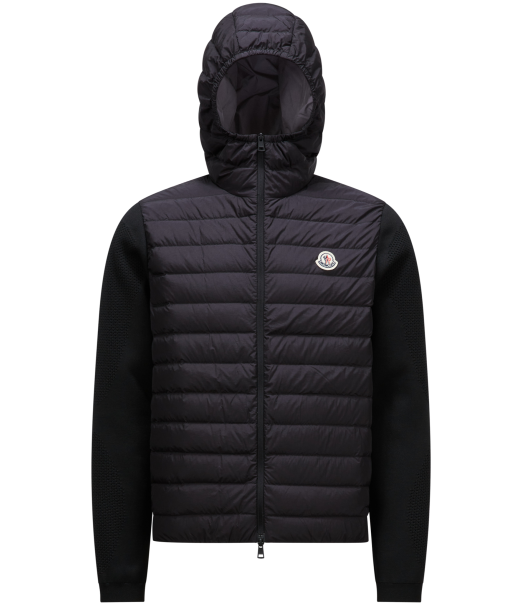 MONCLER - Cardigan bi-Matière à capuche sur le site 