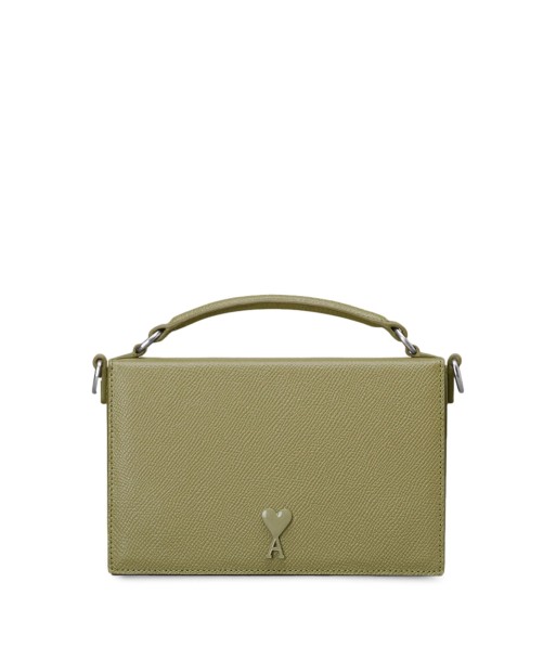 AMI PARIS - SAC LUNCH BOX EN CUIR VERT pour bénéficier 