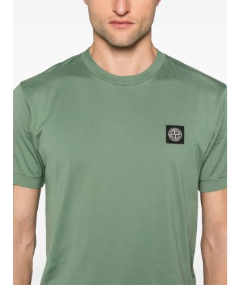 Stone Island - T-shirt vert basket pas cher