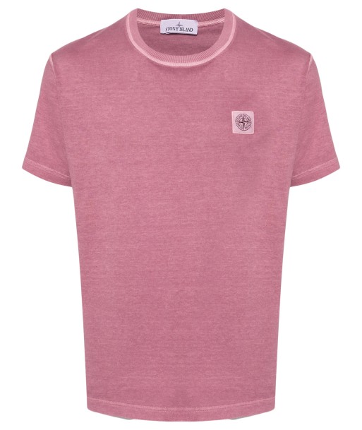 Stone Island - T shirt délavé magenta les ctes