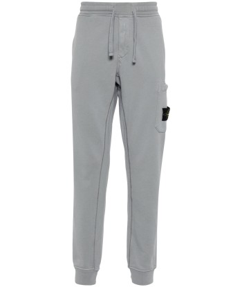 Stone Island - Pantalon de jogging gris médium en linge