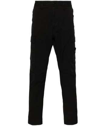 Stone Island - Pantalon cargo regular tapered noir de pas cher