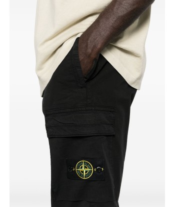 Stone Island - Pantalon cargo regular tapered noir de pas cher