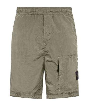 STONE ISLAND - Short bermuda en nylon gris Faites des économies