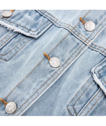 Short Denim Jacket with Drop Shoulder vente chaude votre 