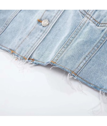 Short Denim Jacket with Drop Shoulder vente chaude votre 