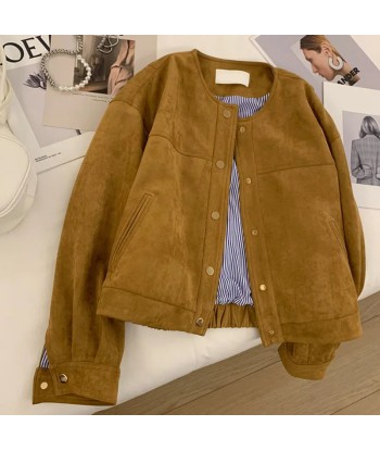 Suede Short Jacket in Indie Style for Women s'inspire de l'anatomie humaine