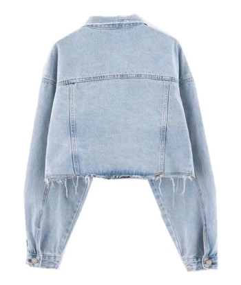 Short Denim Jacket with Drop Shoulder vente chaude votre 