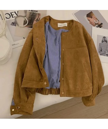 Suede Short Jacket in Indie Style for Women s'inspire de l'anatomie humaine