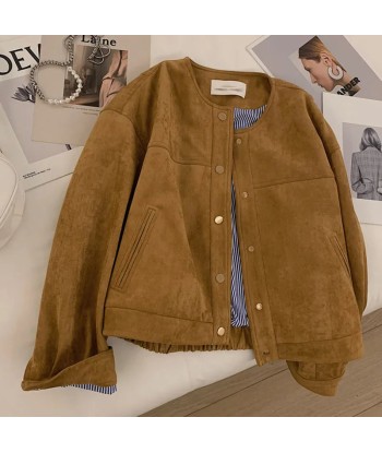 Suede Short Jacket in Indie Style for Women s'inspire de l'anatomie humaine