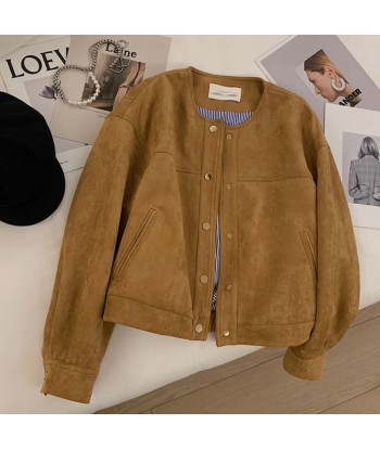 Suede Short Jacket in Indie Style for Women s'inspire de l'anatomie humaine