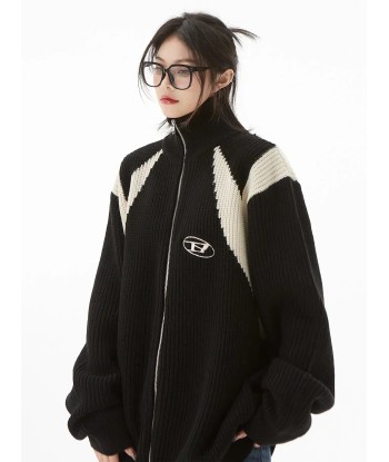 Oversized Y2K Cardigan with Zipper for Women en linge