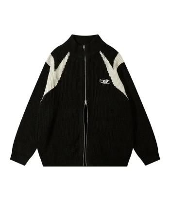 Oversized Y2K Cardigan with Zipper for Women en linge