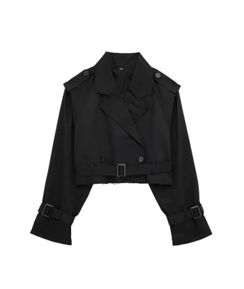 Cropped Black Leather Jacket for Women Stylish le concept de la Pate a emporter 