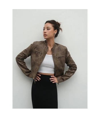 Retro Brown Suede Jacket for Women Spicy Girl Look rembourrage situé sous