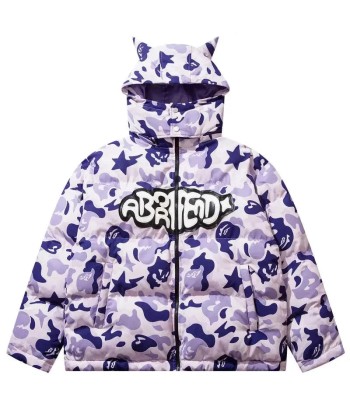 Y2K Hooded Jacket with Devil Horns Camouflage sélection de produits