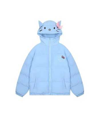 Kawaii Soft-Girl Cotton Jacket with Cat Ears and Zipper Livraison rapide