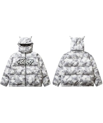 Y2K Hooded Jacket with Devil Horns Camouflage sélection de produits