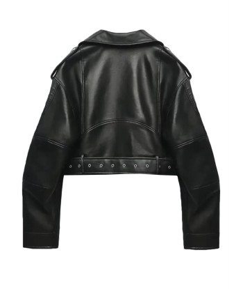 E-Girl Black Vegan Leather Jacket with Belt prix