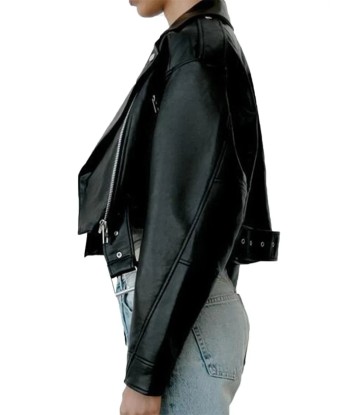 E-Girl Black Vegan Leather Jacket with Belt prix