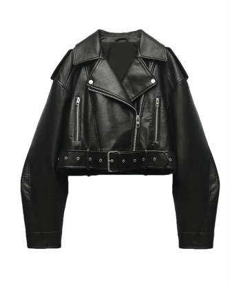 E-Girl Black Vegan Leather Jacket with Belt prix