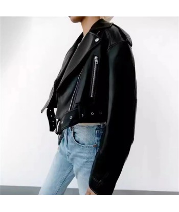 E-Girl Black Vegan Leather Jacket with Belt prix