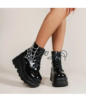 Gothic Spider Print Ankle Boots with High Heels Toutes les collections ici