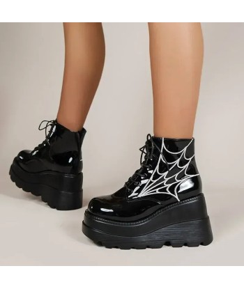 Gothic Spider Print Ankle Boots with High Heels Toutes les collections ici