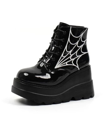 Gothic Spider Print Ankle Boots with High Heels Toutes les collections ici