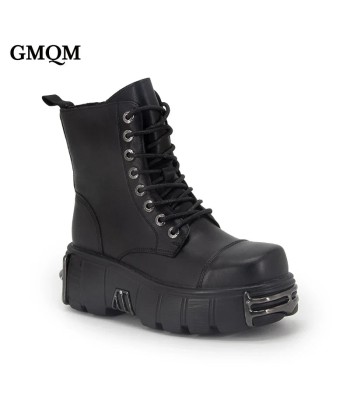 Black Gothic Ankle Boots with Laces and Zipper hantent personnes