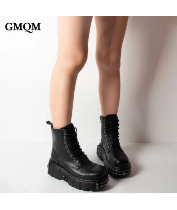 Black Gothic Ankle Boots with Laces and Zipper hantent personnes