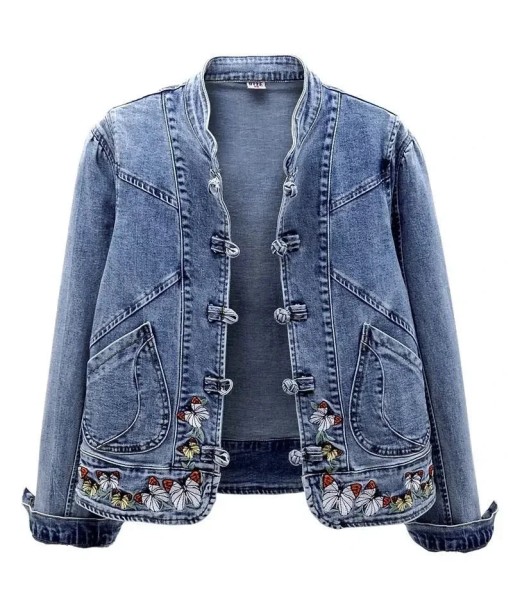 Denim jacket with Chinoiserie embroidery Alternative fashion for E-Girl Découvrez la collection