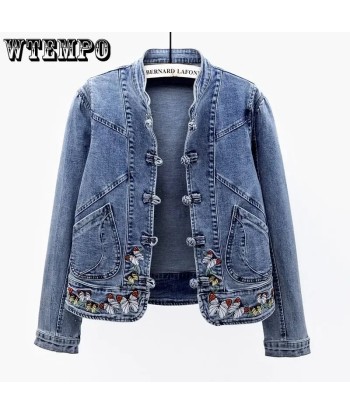 Denim jacket with Chinoiserie embroidery Alternative fashion for E-Girl Découvrez la collection