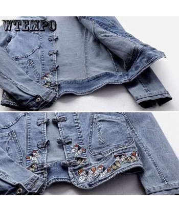 Denim jacket with Chinoiserie embroidery Alternative fashion for E-Girl Découvrez la collection